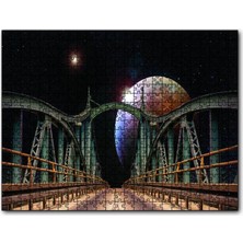 Cakapuzzle  Köprü Gecede Gökyüzü Gezegen 120 Parça Puzzle Yapboz Mdf (Ahşap)