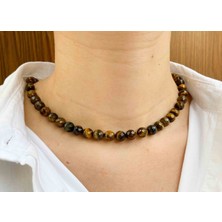 Mucize Taş Kaplan Gözü Taşı Doğaltaş Kolye 8 mm