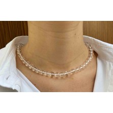 Mucize Taş Kristal Kuvars Taşı Doğaltaş Kolye 8 mm