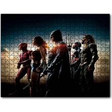 Cakapuzzle  Justice League Batman Flash Wonder Cyborg Aquaman 120 Parça Puzzle Yapboz Mdf (Ahşap)