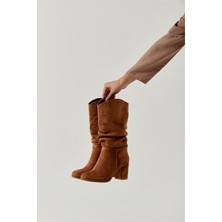 Preshley Kadın Azra Taba Süvet Körüklü Çizme