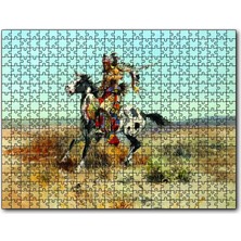 Cakapuzzle  Savaşçı Kızılderili Yağlıboya 120 Parça Puzzle Yapboz Mdf (Ahşap)