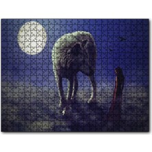 Cakapuzzle  Kurt Kadın Gecede Dolun Ay 120 Parça Puzzle Yapboz Mdf (Ahşap)