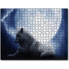 Cakapuzzle  Beyaz Kurt Ay Görseli 120 Parça Puzzle Yapboz Mdf (Ahşap)