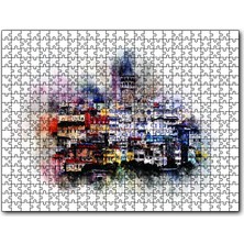 Cakapuzzle  Suluboya Galata Manzarası 120 Parça Puzzle Yapboz Mdf (Ahşap)