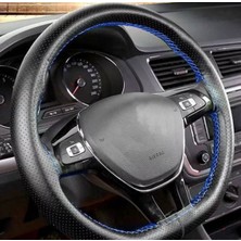 Tegin Hyundai I20 2014 ve Sonrası Siyah Vinil Mavi Ip Direksiyon Kılıfı