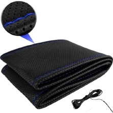 Tegin Smart Fortwo W451 2007-2014 Siyah Vinil Mavi Ip Direksiyon Kılıfı