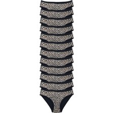 Royaleks 12 Adet Leopar Desenli Likralı Yumuşak Dokulu Kadın Slip Külot