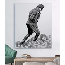 MonoStella Siyah Beyaz Atatürk Kanvas Tablo