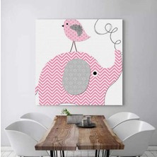 MonoStella Pembe Fil Kanvas Tablo