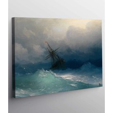 MonoStella Ivan Aivazovsky Fırtınalı Denizlerde Gemi Kanvas Tablo