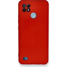 Bilişim Akademi Oppo Real Me C21 Kılıf Lansman Silikon Kapak Kırmızı