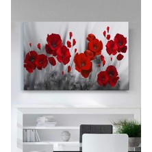 MonoStella Modern Kırmızı Çiçekler Kanvas Tablo