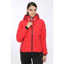 Lumberjack Apreski Coat Kadın Kısa Mont Kaban Kırmızı V4