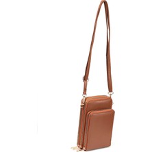 Desingshop Kadın Cüzdan Tasarımlı Postacı Çantası Taba