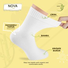 Nova Bayan 4'lü Bambu Lastiksiz Sıkmayan  Çorap