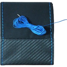 Tegin Hyundai I30 2007-2011 Karbon ve Alkantara Mavi Ipli Direksiyon Kılıfı