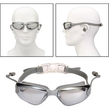 Yüzme Gözlük Uv Koruma Anti-Sis Kulaklıklar Yüzmek Goggles Gri (Yurt Dışından)