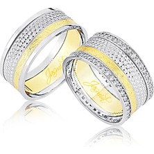 Harem Altın Iki Renk Altın Alyans 1004