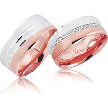 Harem Altın Rose Beyaz Altın Alyans 0702-3