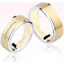 Harem Altın Sarı Beyaz Altın Alyans 1101-1