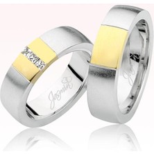 Harem Altın Sarı Beyaz Altın Alyans 0505-2