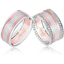 Harem Altın Rose Beyaz Altın Alyans 1103-2