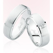 Harem Altın Beyaz Bombeli Altın Alyans 5407