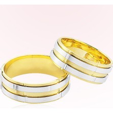 Harem Altın Sarı Beyaz Altın Alyans 6409