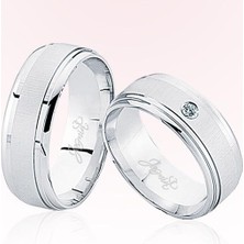 Harem Altın Beyaz Bombeli Altın Alyans 5705