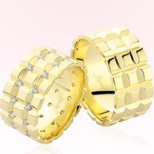 Harem Altın Sarı Desenli Taşlı Altın Alyans 4102