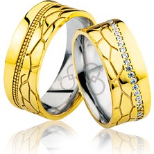 Harem Altın Desenli Altın Alyans 0702