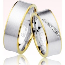 Harem Altın Beyaz Sarı Taşlı Altın Alyans 1404-1