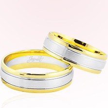 Harem Altın Sarı Beyaz Altın Alyans 8105