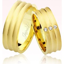 Harem Altın Sarı Bölmeli Altın Alyans 2102-3