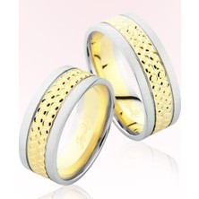 Harem Altın Sarı Beyaz Altın Alyans 6303