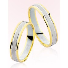 Harem Altın Sarı Beyaz Altın Alyans 6908