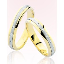 Harem Altın Sarı Beyaz Altın Alyans 7005