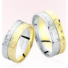 Harem Altın Sarı Beyaz Altın Alyans 7209