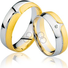 Harem Altın Sarı Beyaz Bombeli Altın Alyans 2604-1