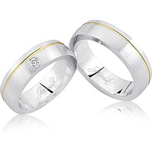 Harem Altın Beyaz Sarı Şeritli Altın Alyans 3406-2