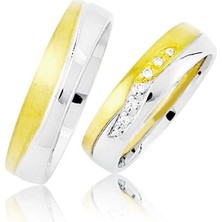 Harem Altın Sarı Beyaz Altın Alyans 2202-2