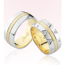 Harem Altın Üçgen Desenli Altın Alyans 2702