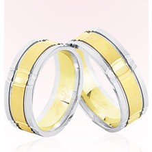 Harem Altın Sarı Beyaz Altın Alyans 7604