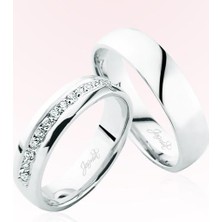 Harem Altın Beyaz Taşlı Altın Alyans 4106