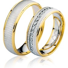 Harem Altın Sarı Beyaz Altın Alyans 1304-3