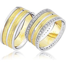 Harem Altın Beyaz Sarı Altın Alyans 1401-3