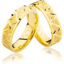 Harem Altın Sarı Desenli Altın Alyans 3602-2