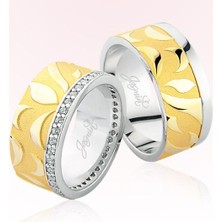 Harem Altın Iki Renk Desenli Altın Alyans 1603-2