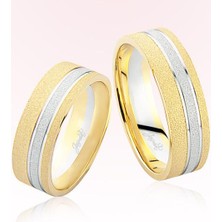 Harem Altın Sarı Beyaz Altın Alyans 7201